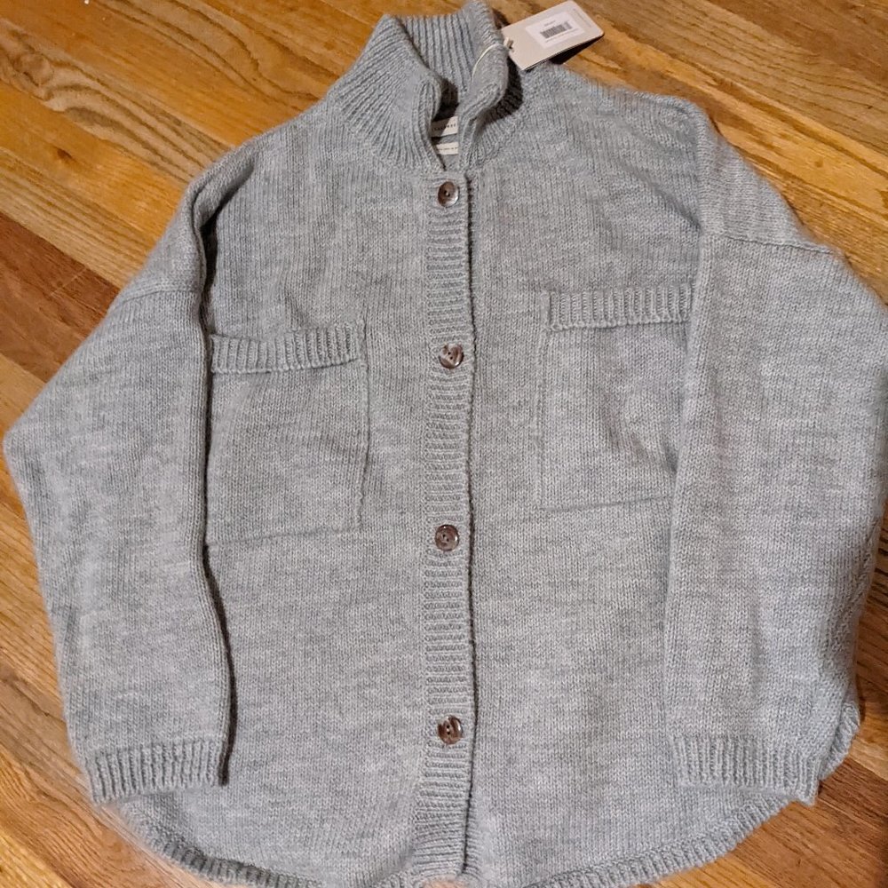 Monica Cordera ecowool polo jacket silver grey NWT - Picture 5 of 7